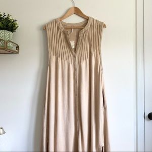 Free People Knit Sleeveless Button Down Maxi Dress